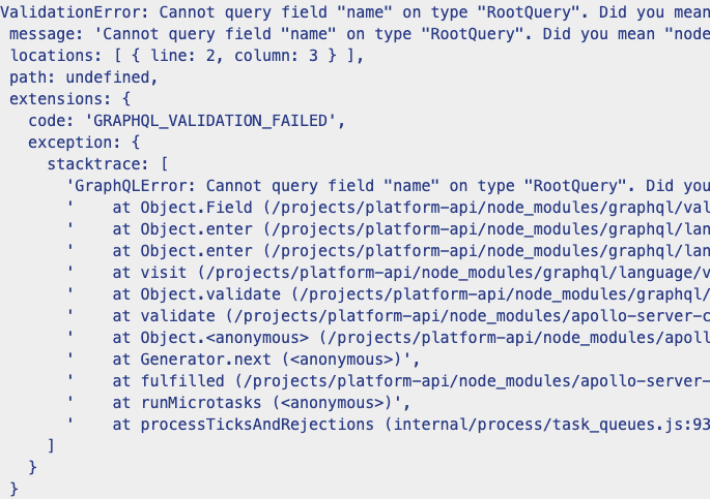 graphql error