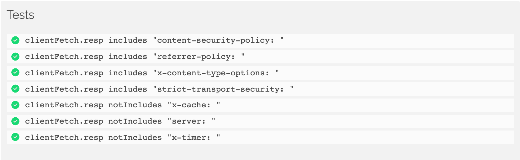 Tests running on a fiddle