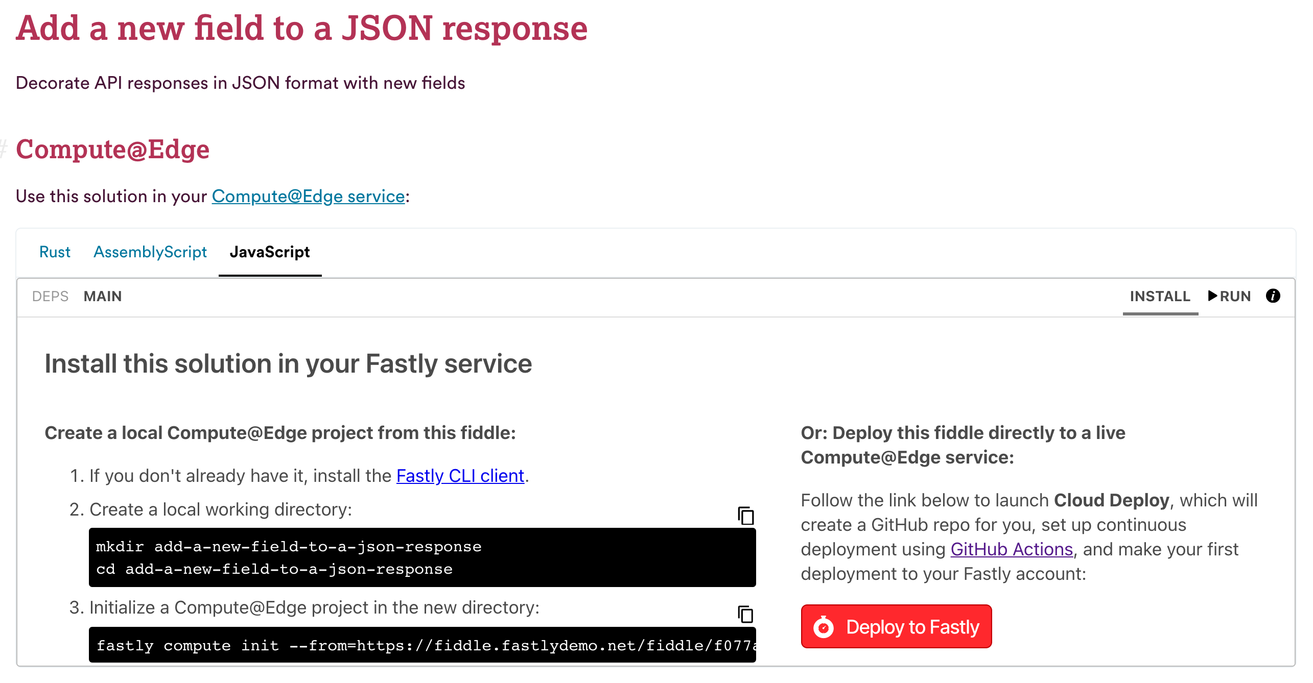 JSON response