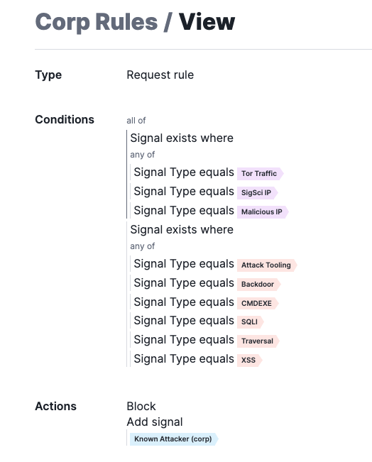 Layered rules for blocking