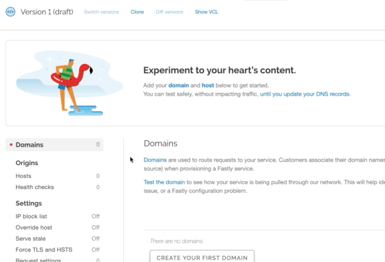 Creación de servicios de Fastly