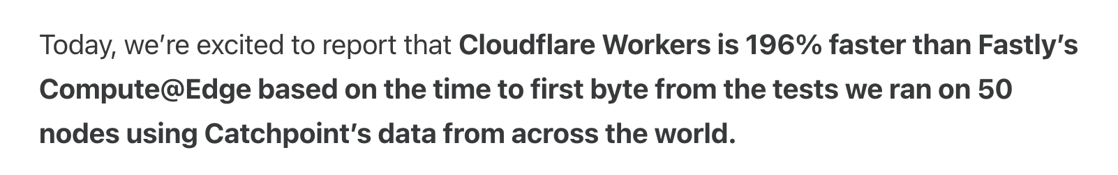 Cloudflare's claim to be 196% faster than Compute@Edge