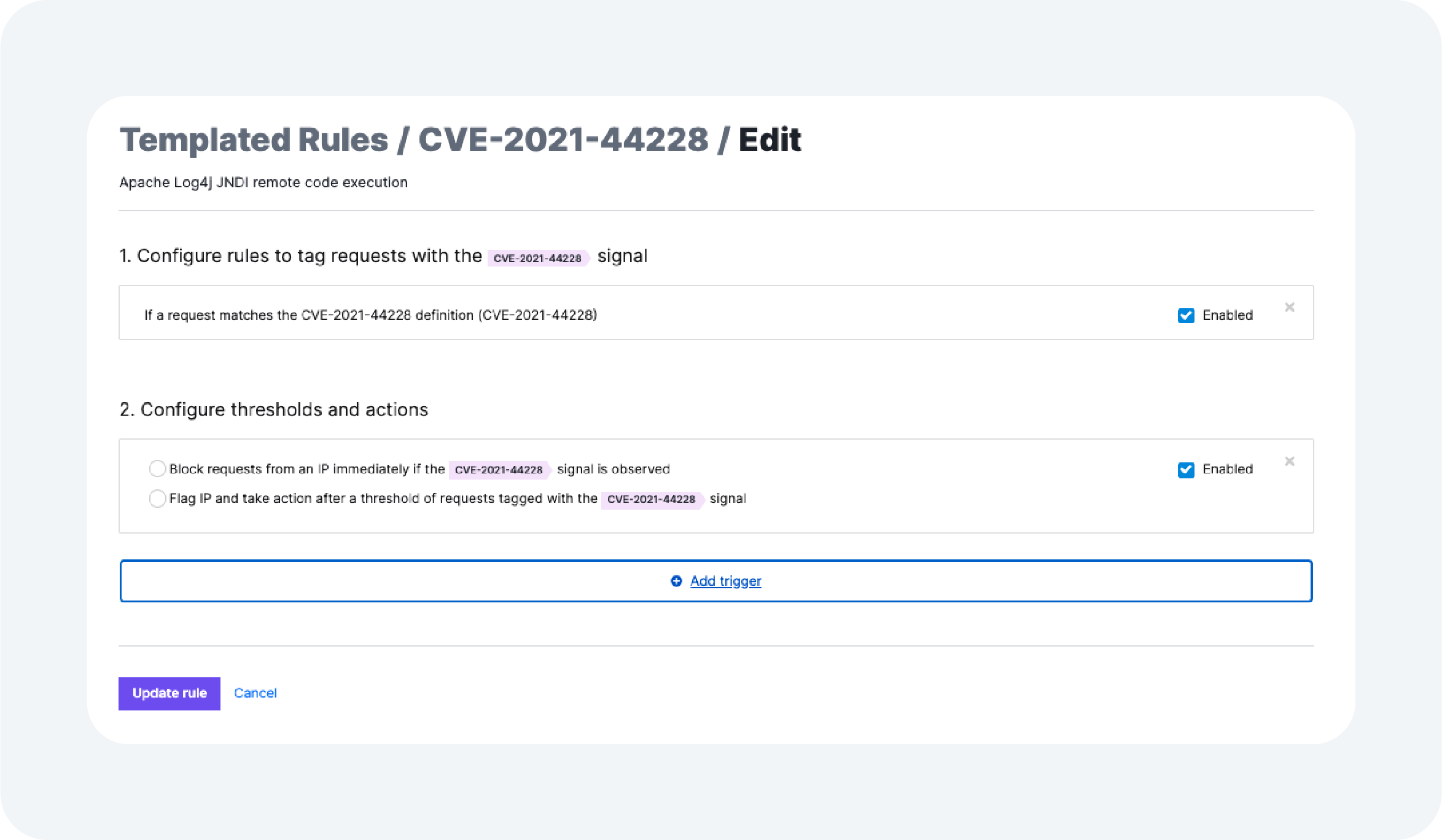 NGWAF templated rules screenshot