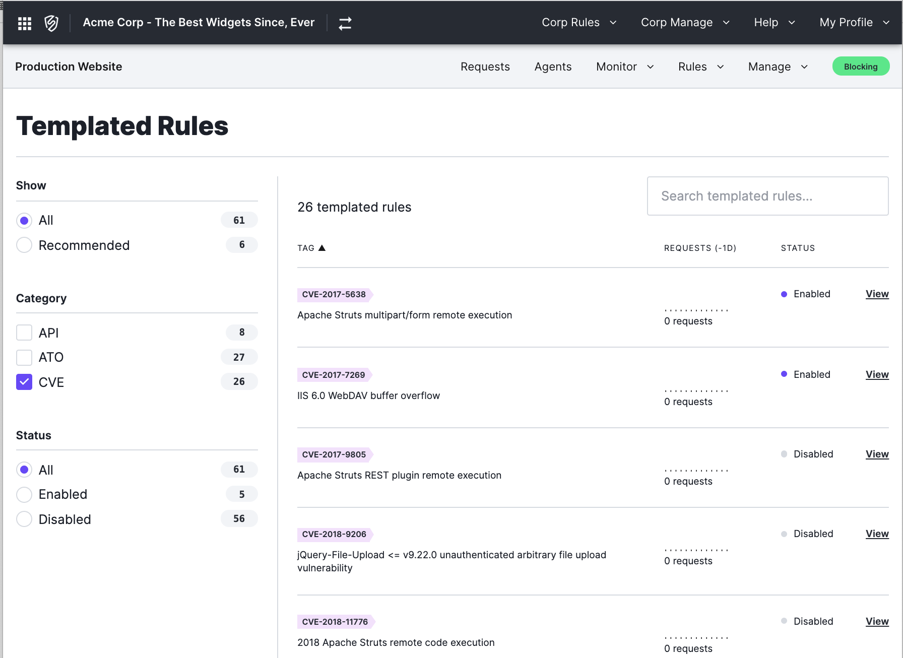 Templated Rules Screenshot