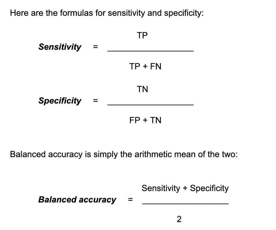 sensitivity and specificity