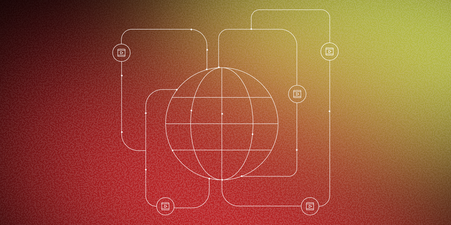 An illustration of a browser window with a large magnifying glass over the left portion of the screen