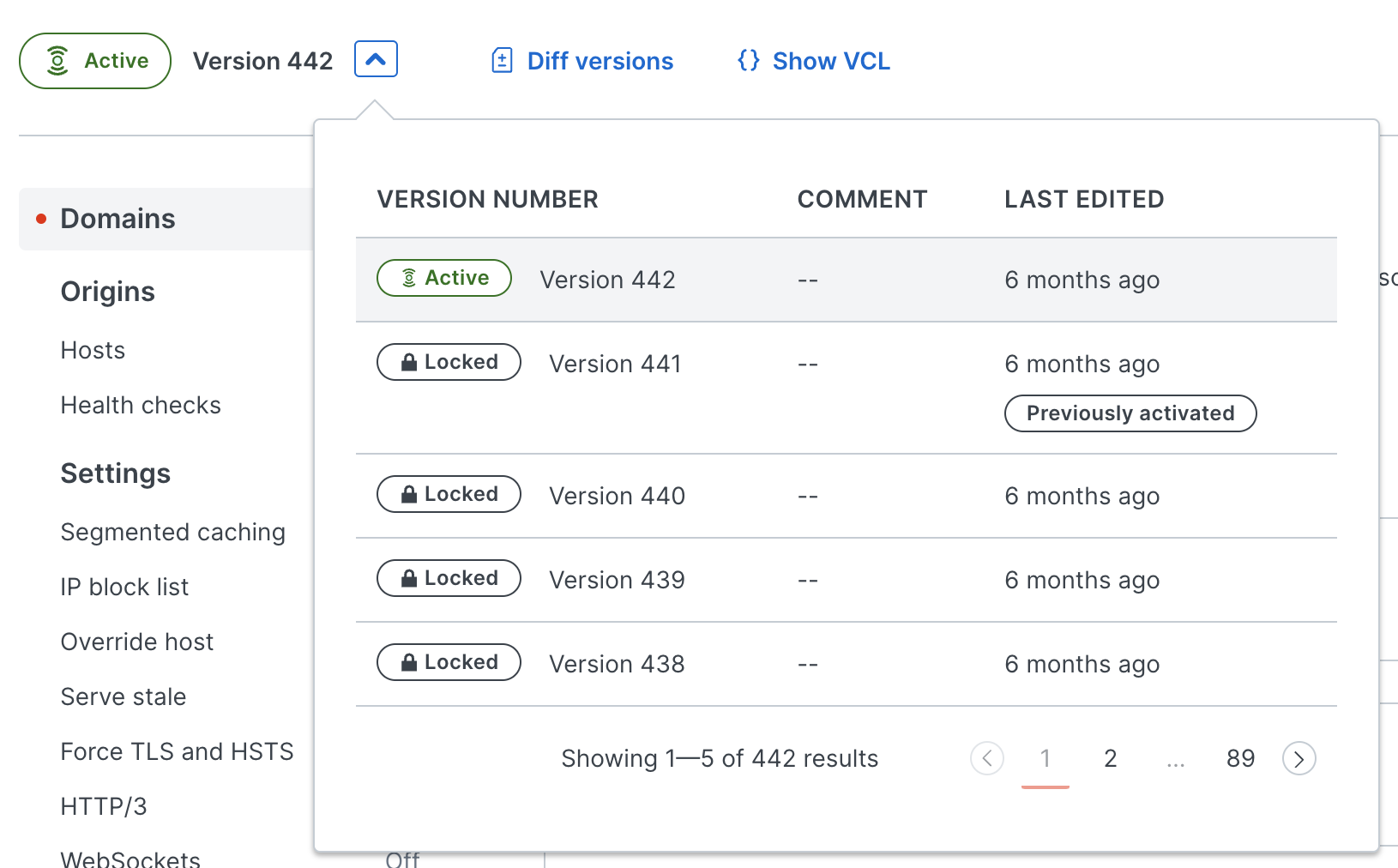 The service version switcher