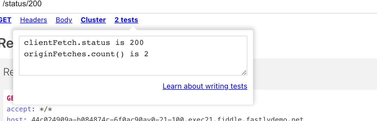 An example test in Fiddle