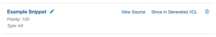 the pencil icon to click when updating an existing regular VCL Snippet