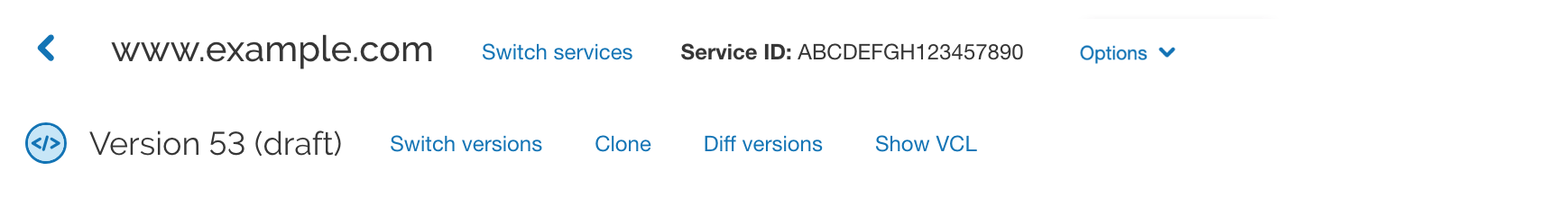 the VCL button
