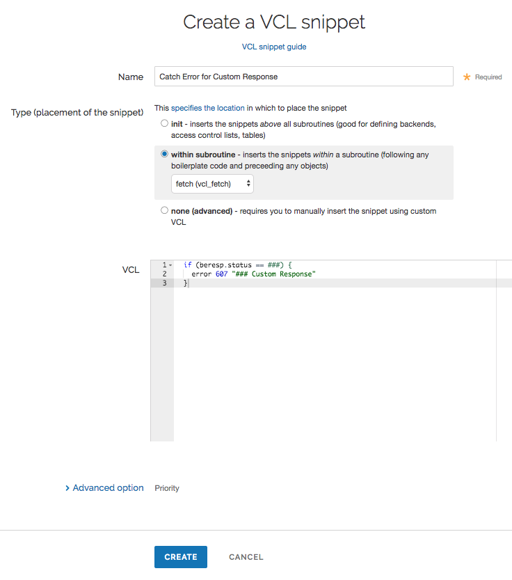 vcl snippet condition